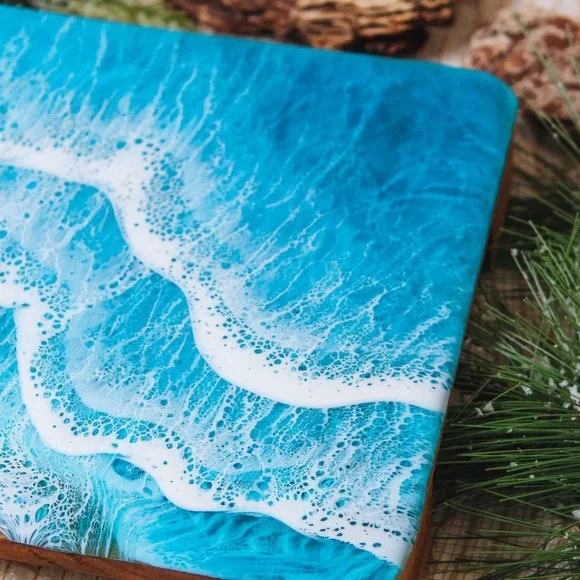 8" Resin Trivet for Hot Dishes, Resin Hot Pad, Resin Board, Birthday Present - Picture 3 of 4